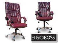 Офисное массажное кресло EGO BOSS EG1001 Maroon в комплектации ELITE натуральная кожа - магазин СпортДоставка. Спортивные товары интернет магазин в Курске 
